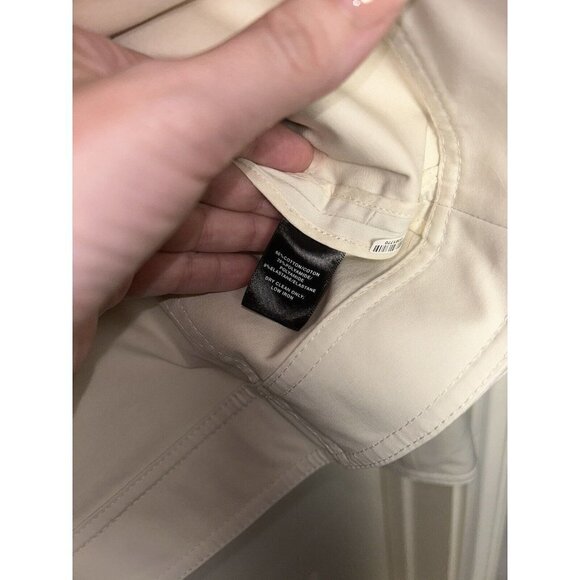 Lafayette 148 New York Cairo Cream Color Full Zip Polyamide Moto Jacket size 12 - Picture 12 of 12